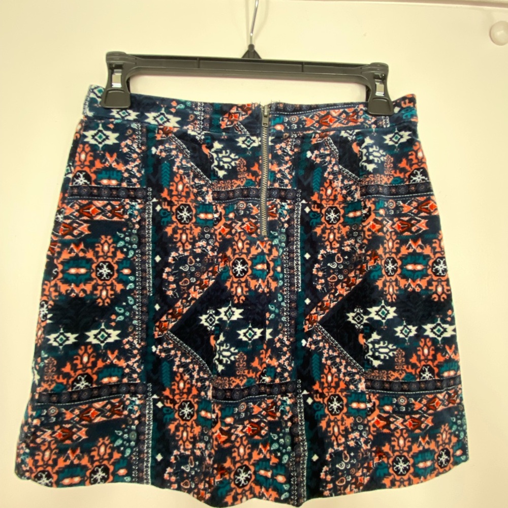 H&M mini velvet skirt, navy blue, size 4